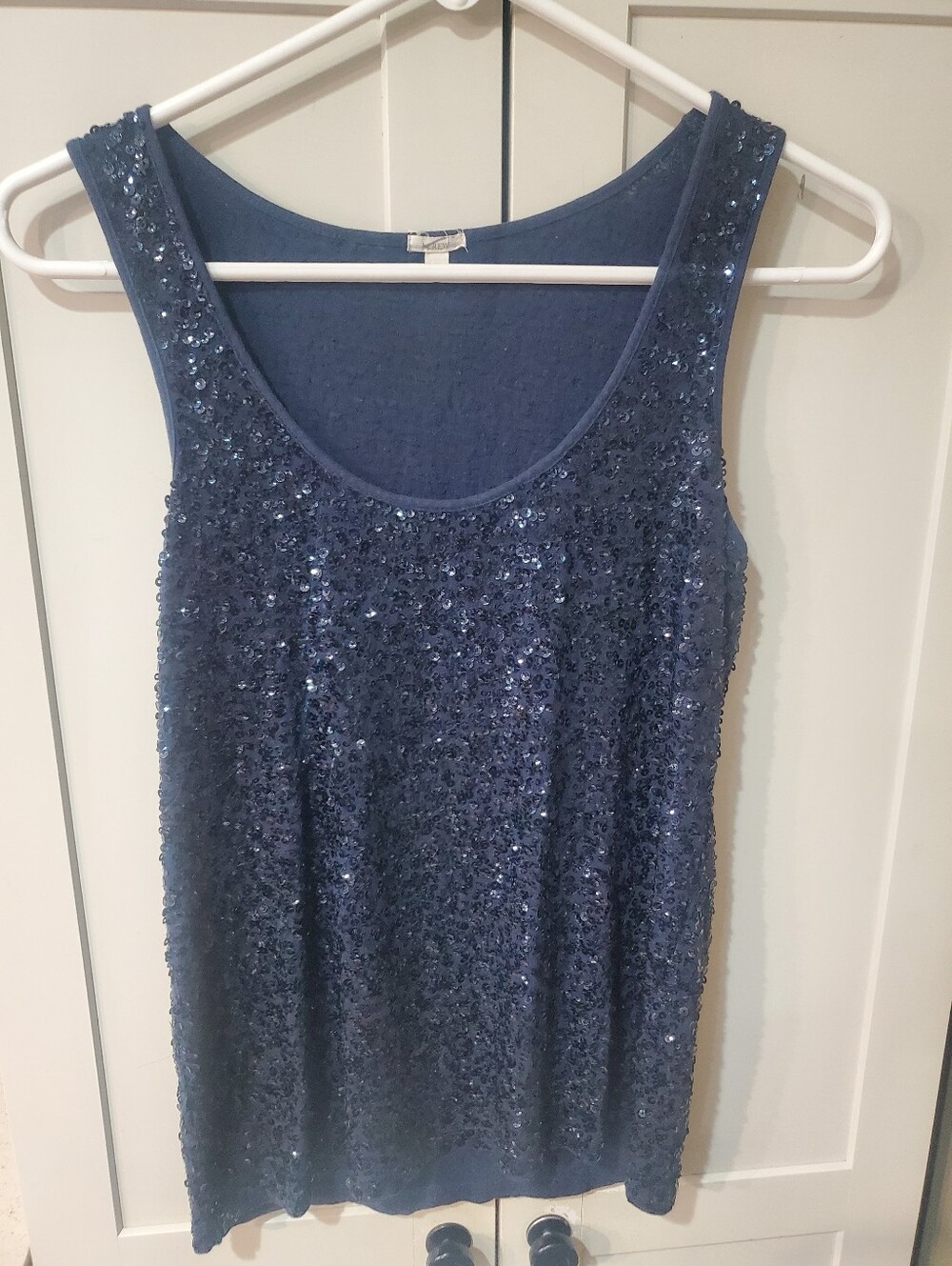 Loft Sequin Navy Blue Sleeveless Tank Top
